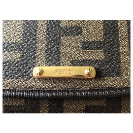 Fendi-Monogram wallet-Brown