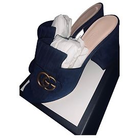 Mules Gucci Marmont Bleu