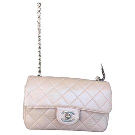 Bolsa Chanel mini de couro rosa Rosa