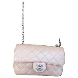 Chanel Leather Mini Handbag Pink Pink