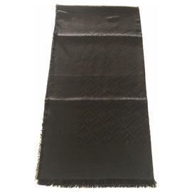 Fendi-Fendi monogram black shawl-Black