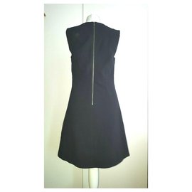 Diane Von Furstenberg-DvF Metallic dress with exposed zipper-Black,Metallic