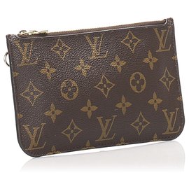 Louis Vuitton-Louis Vuitton Brown Monogram Neverfull Pouch-Brown
