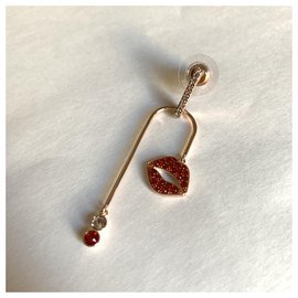 Swarovski-Boucles d'oreilles plaquées or rose-Multicolore