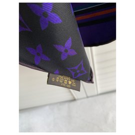 Louis Vuitton-Lenços de seda-Preto,Roxo