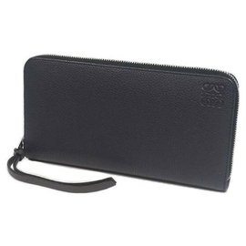Loewe-LOEWE round zipper Mens long wallet 124.12.U03 Navy-Navy blue