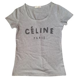 Camiseta Céline Gris de Algodón y Elastano Gris