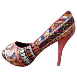 Autre Marque Sequined platform pumps Multiple colors
