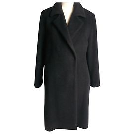 Cerruti 1881 CERRUTI - BLACK VIRGIN WOOL AND ANGORA T COAT42 Black