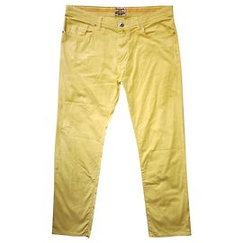 Pierre Cardin Pantalón recto de algodón amarillo, tamaño 40 / 32, F 50 Amarillo