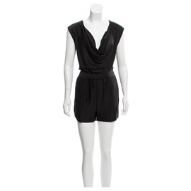 Diane Von Furstenberg DvF Bellancia Silk Romper Black
