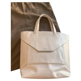 Lancel-Lancel Enveloppe leather bag-Beige