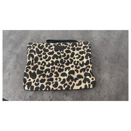 Lulu Guinness-Große Clutch-Tasche mit Lulu Guinness Wild Cat-Print-Leopardenprint