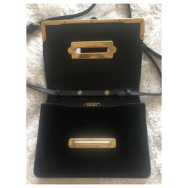 Prada-Small Velvet Astrology Cahier Bag-Black