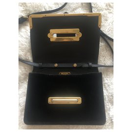 Prada-Bolsa Cahier de astrologia de veludo pequeno-Preto