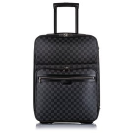 Louis Vuitton-Louis Vuitton Gray Damier Graphite Pegase 55-Black,Grey