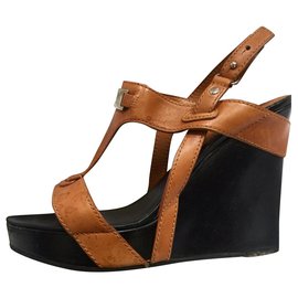 Céline-Sandálias Céline Wedge-Marrom