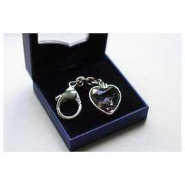 Swarovski-Amuleto de bolsa de coração de cristal-Prata