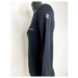 Chanel-Suéter de algodão chanel-Preto