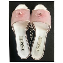 Chanel Mules camélia roses Rose