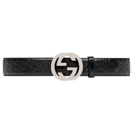 Gucci-Gucci Signature leather belt-Black