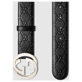 Gucci-Ceinture en cuir Gucci Signature-Noir