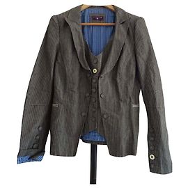One Step gray striped jacket Integrated jacket 44 Grey