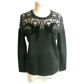 Sonia By Sonia Rykiel SONIA VON SONIA RYKIEL Schwarzer Strickpullover Superb Birds T..40 Schwarz