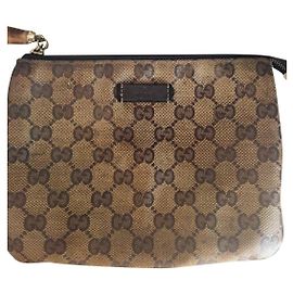 Pochette Gucci en cuir marron Marron