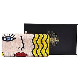 Bolsa de mão Sylvia Toledano de metal e strass 2000's Multicor