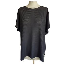 Camicetta Uterque in maglia di seta a costine nera Nero