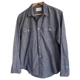 Camicia Sandro in cotone blu Blu
