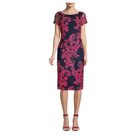 Autre Marque-Embroidered dress from JS Collections-Black,Pink