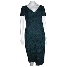 Autre Marque-Lace dress with embroidery-Black,Green