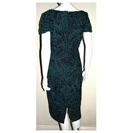 Autre Marque-Lace dress with embroidery-Black,Green