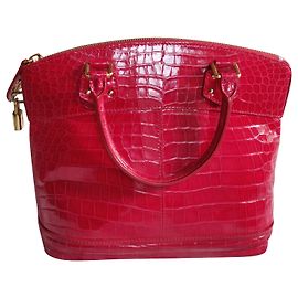 Louis Vuitton Lockit Red Crocodile Leather Handbag Red