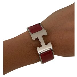 Bracciale Clic H Hermès Rosso Bordò