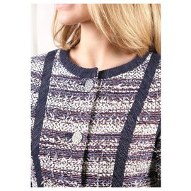 Chanel-5Giacca K $ in tweed con finiture in denim-Blu