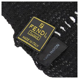 Fendi-Fendi Black Zucca Cotton Scarf-Brown,Black