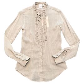 Autre Marque Camicia Guglielminotti ARCHIVIO67 Beige in Seta e Cotone Beige