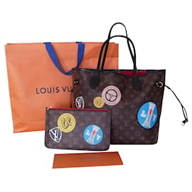 Louis Vuitton-Bolso LOUIS VUITTON Neverfull World Tour edición limitada-Multicolor