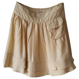 MIU MIU FAILLE CADY SKIRT Beige