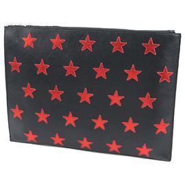 Yves Saint Laurent Caixa de documentos YSL Black Poncho Lux Stars Preto Vermelho