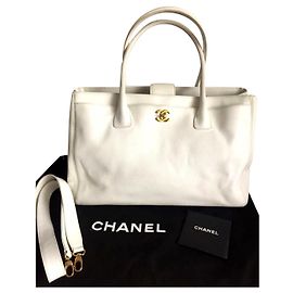 Sac cabas exécutif Chanel blanc GHW Blanc