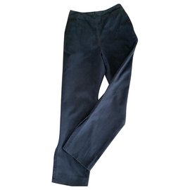 Pantalones rectos de algodón azul marino Hermès Azul marino