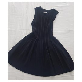 Rodier-Alaïa style stretch dress-Black
