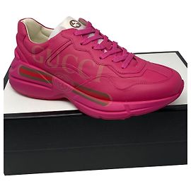 GUCCI Rhyton Lederturnschuhe NEU Pink