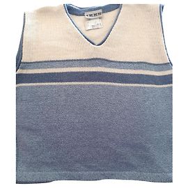 Ikks Strickjacke Beige und Hellblau Baumwolle Acryl 5-6 Jahre Beige Hellblau