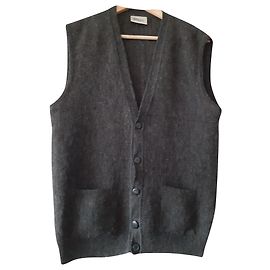 Autre Marque Strickjacke aus Schurwolle und Alpaka Grau Grau