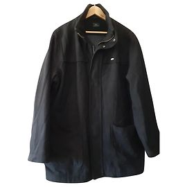 Lacoste Navy Blue Wool Coat Men Navy blue